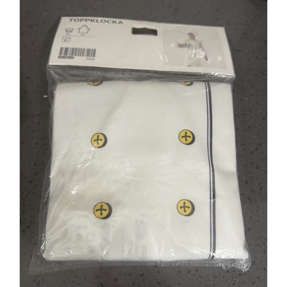 New IKEA Toppklocka Children's Apron Chef's Hat White & Yellow NIP‎